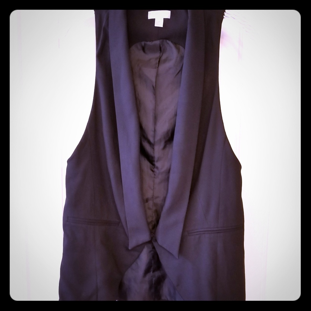 Sharp Black Long Dressy Tuxedo Vest